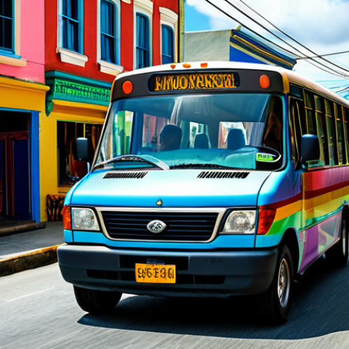 Guyanese Mini-Bus Scene**

"A vibrant Guyanese mini-bus speeding down a Georgetown street, fully clothed passengers inside, colorful exterior paint job, busy marketplace backdrop, daytime, safe for work, appropriate content, fully clothed, professional photography, perfect anatomy, natural proportions, modest clothing."

**